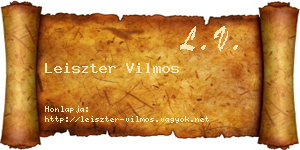 Leiszter Vilmos névjegykártya